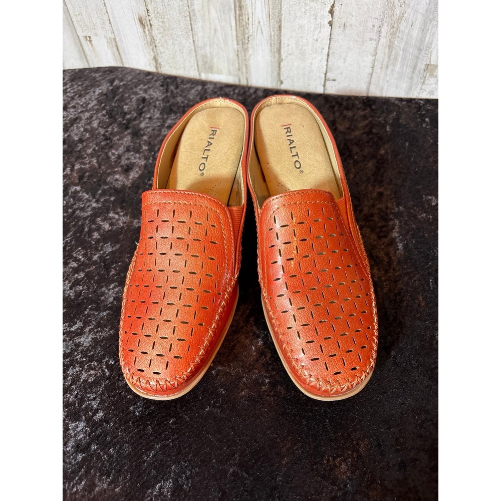 Rialto Womens 9.5 New‎ Tangerine Cut Out Mules